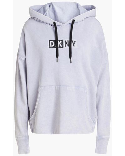 DKNY Logo-print Cotton-fleece Hoodie - Multicolour
