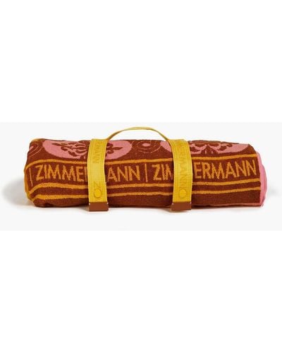 Zimmermann Cotton-terry Jacquard Beach Towel - Orange