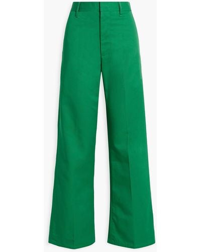 RE/DONE Cotton-twill Wide-leg Pants - Green