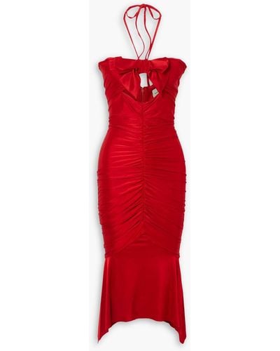 Alexandre Vauthier Twist-front Stretch-satin Maxi Dress - Red