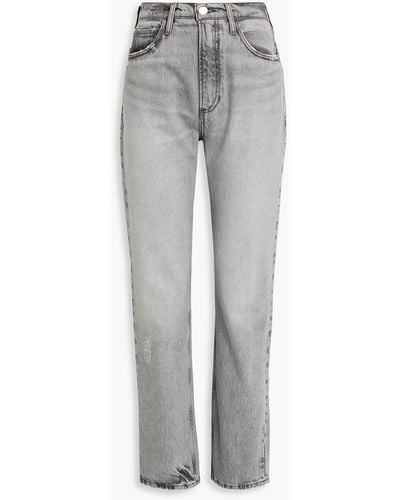 FRAME High N Tight High-rise Straight-leg Jeans - Gray
