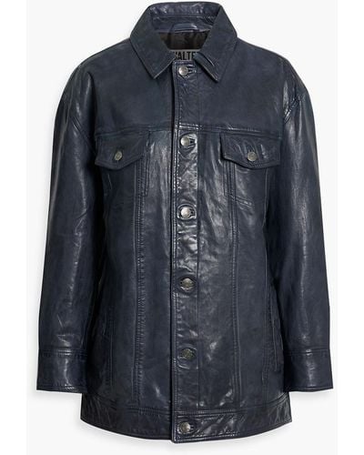 Walter Baker Sutton Crinkled-leather Jacket - Blue