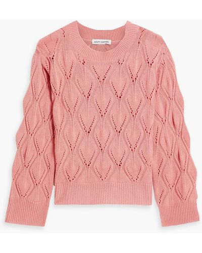 Autumn Cashmere Pointelle-knit Cashmere Sweater - Pink
