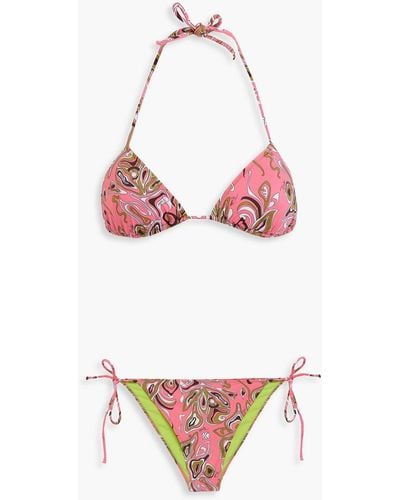 Emilio Pucci Printed Triangle Bikini - Pink