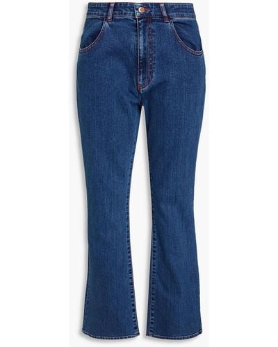 See By Chloé Hoch sitzende bootcut-jeans in ausgewaschener optik - Blau