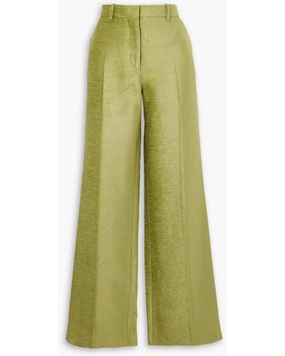 Victoria Beckham Chenille Flared Trousers - Green