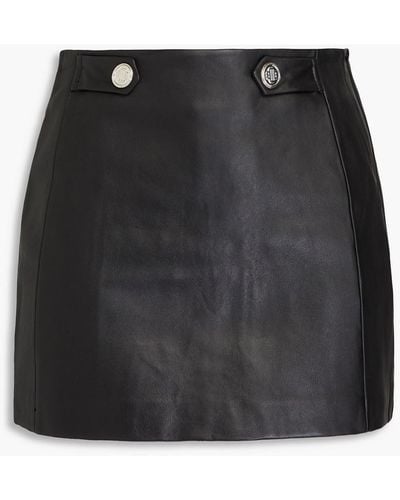 Maje Leather Mini Skirt - Black
