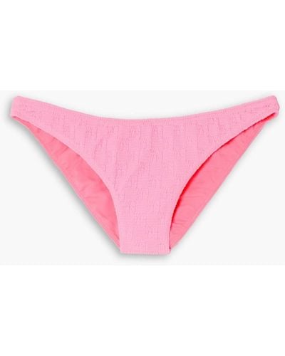 T By Alexander Wang Logo-print Stretch-jacquard Mid-rise Bikini Briefs - Pink