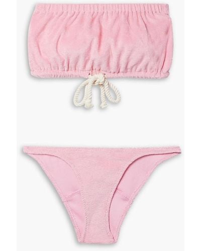Lisa Marie Fernandez Victor bandeau-bikini aus stretch-baumwollfrottee - Pink