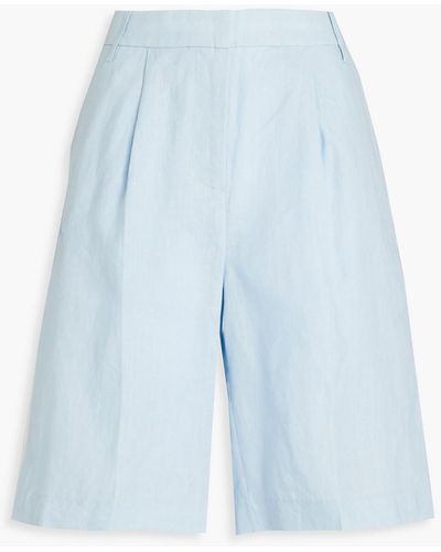 REMAIN Birger Christensen Linen Shorts - Blue