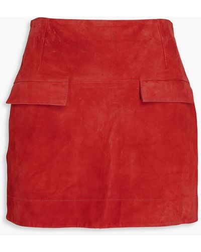 Loulou Studio Veria Suede Mini Skirt - Red