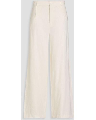 Solid & Striped Renata Linen-blend Wide-leg Trousers - White