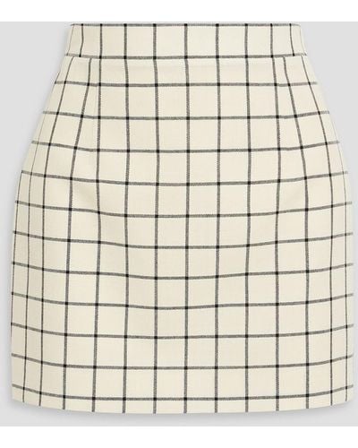 Marni Checked Wool-jacquard Mini Skirt - Natural