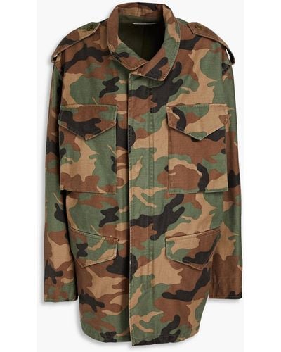 Nili Lotan Jackie Camouflage-print Cotton-blend Jacket - Green
