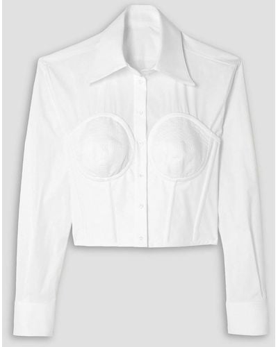 Dolce & Gabbana Mehrlagiges hemd aus popeline aus einer baumwollmischung und piqué - Weiß