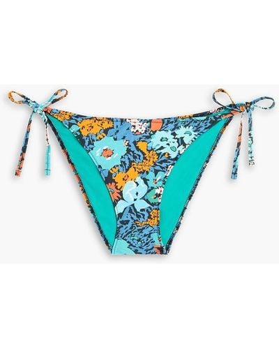 Paul Smith Floral-print Low-rise Bikini Briefs - Blue