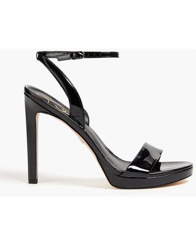 Sam Edelman Jade Faux Patent-leather Sandals - Black