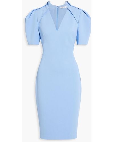 Badgley Mischka Pleated Crepe Dress - Blue
