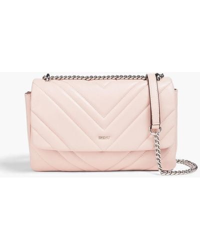 DKNY Quilted Leather Shoulder Bag - Pink