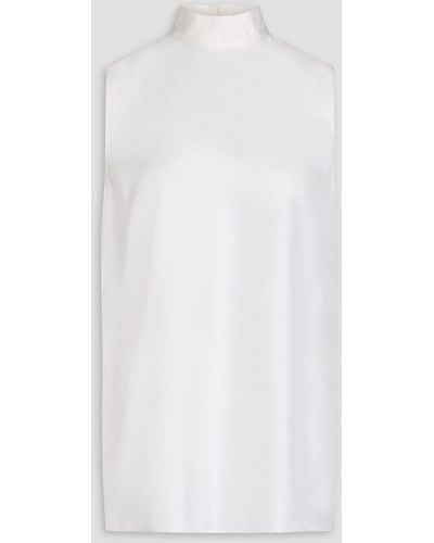 Emilio Pucci Silk-twill Turtleneck Top - White