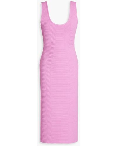 Hervé Léger Bandage Midi Dress - Pink