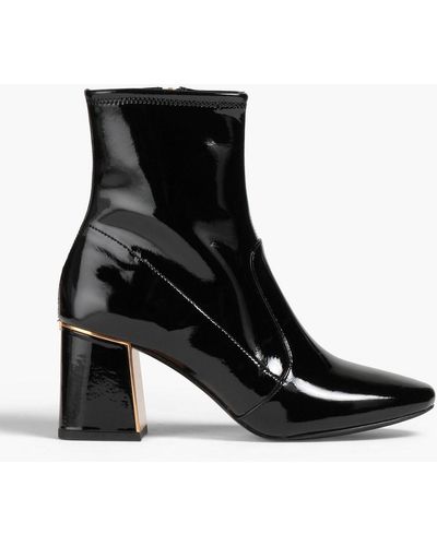 Tory Burch Gigi 70 Patent-leather Ankle Boots - Black