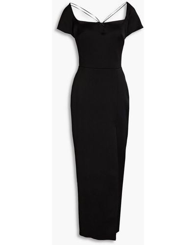 Rasario Cutout Crepe Midi Dress - Black