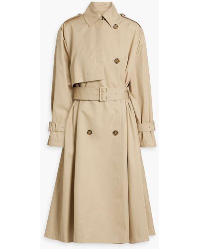 MSGM Belted Cotton-gabardine Trench Coat - Natural