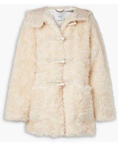 A.L.C. Winston Faux Shearling Hooded Coat - Natural