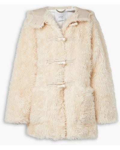 A.L.C. Winston kapuzenmantel aus shearling-imitat - Natur