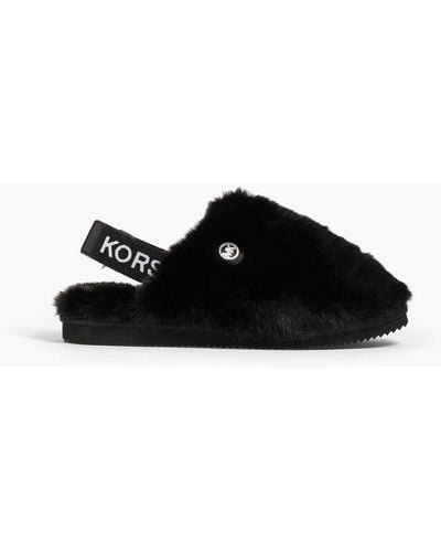 Michael kors jet set hot sale faux fur slide slippers