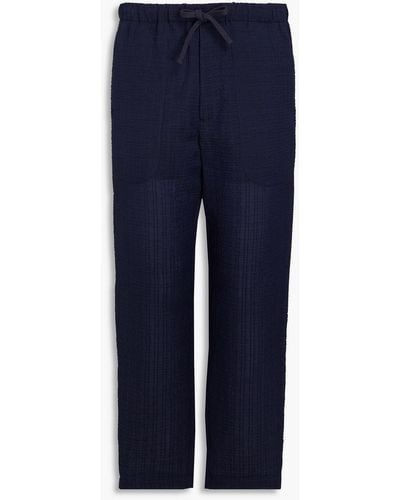 Emporio Armani Seersucker Trousers - Blue