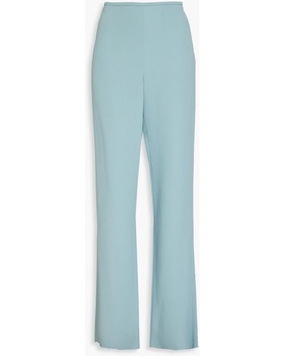 Emporio Armani Crepe Wide-leg Trousers - Blue