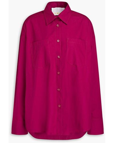 REMAIN Birger Christensen Nalia Oversized Organic Cotton-poplin Shirt - Pink