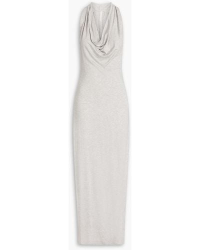 Norma Kamali Neeta Draped Jersey Maxi Dress - White