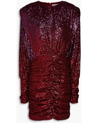 Rebecca Vallance Nikita Ruched Sequined Tulle Mini Dress - Purple