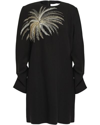 Victoria Beckham Embroidered Cady Mini Dress - Black