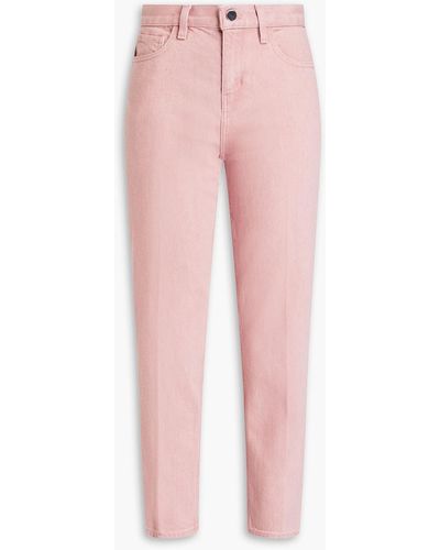 Theory Treeca Cropped High-rise Slim-leg Jeans - Pink
