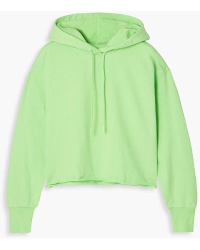 Holzweiler Bilbo Cropped French Cotton-terry Hoodie - Green