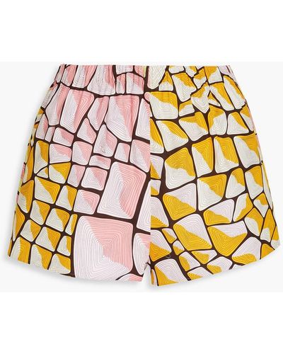 Emilio Pucci Printed Cotton-poplin Shorts - White