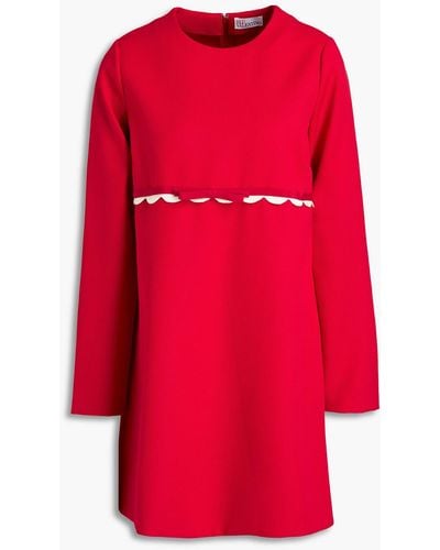 RED Valentino Scalloped Crepe Mini Dress - Red