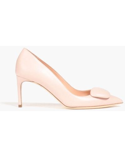Rupert Sanderson Aga Embellished Leather Court Shoes - Pink