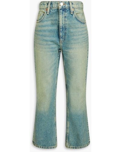 RE/DONE 70s Faded High-rise Straight-leg Jeans - Green