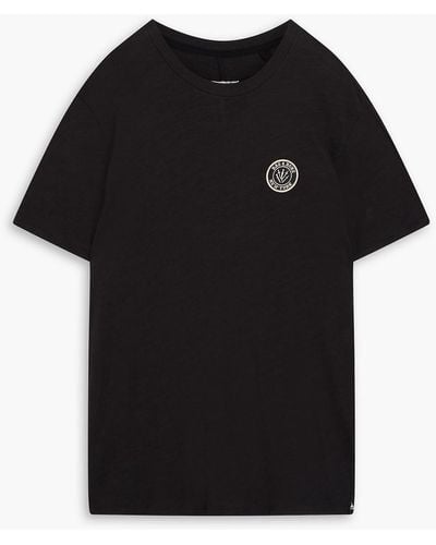 Rag & Bone Appliquéd Cotton-jersey T-shirt - Black