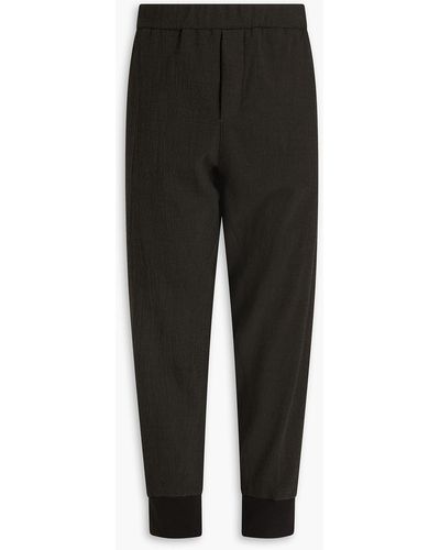 James Perse Tapered Brushed Twill Drawstring Trousers - Black