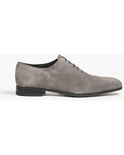 Ferragamo Dunn Suede Oxford Shoes - Gray