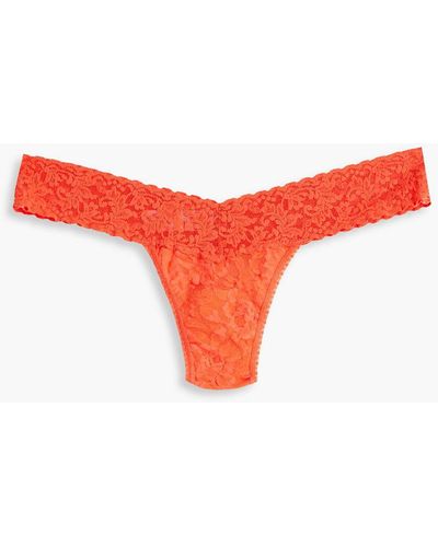 Hanky Panky Stretch-lace Low-rise Thong - Pink