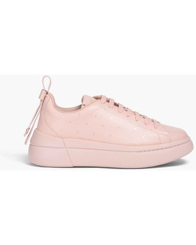 Red(V) Plateau-sneakers aus leder mit print - Pink