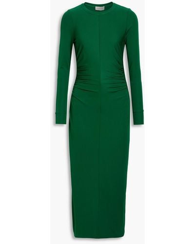 Halston Norah Ruched Jersey Midi Dress - Green