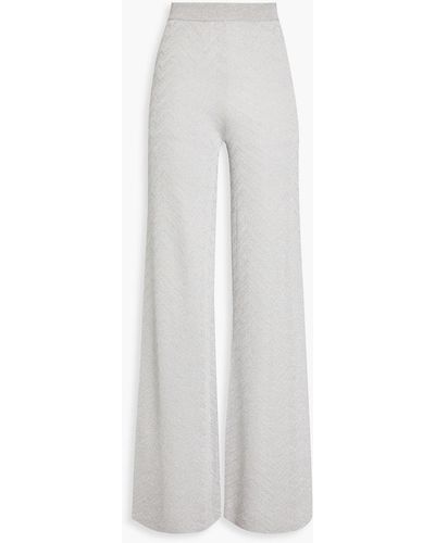 Missoni Jacquard-knit Wide-leg Trousers - White